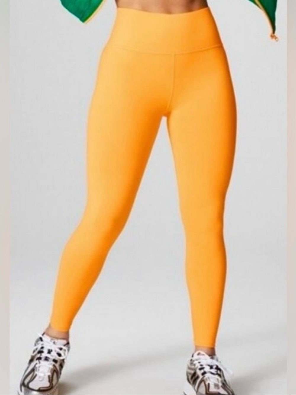 Fabletics PowerHold High-Waist Leggings in Bright Orange (Desert Sun, L)